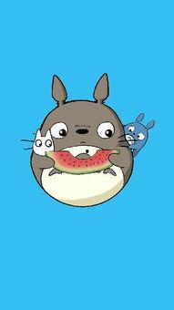 龙猫吃瓜图,瓜果飘香欢乐多